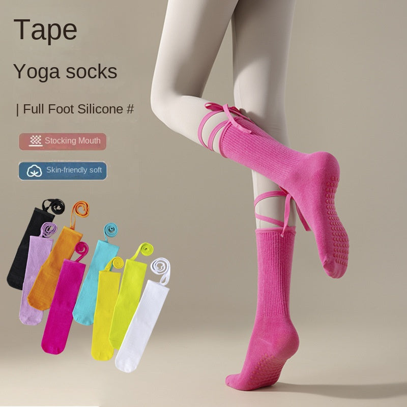 Foot Non-Slip Cross Straps Yoga Pilates Dance Socks Yoga Clothes With Dopamine Girls Sports Wear
