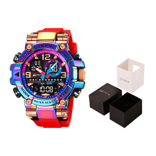 STRYVE Sports Luminous Electronic Waterproof Watch Multifunctional Student Cool Watch Cross-border 8025